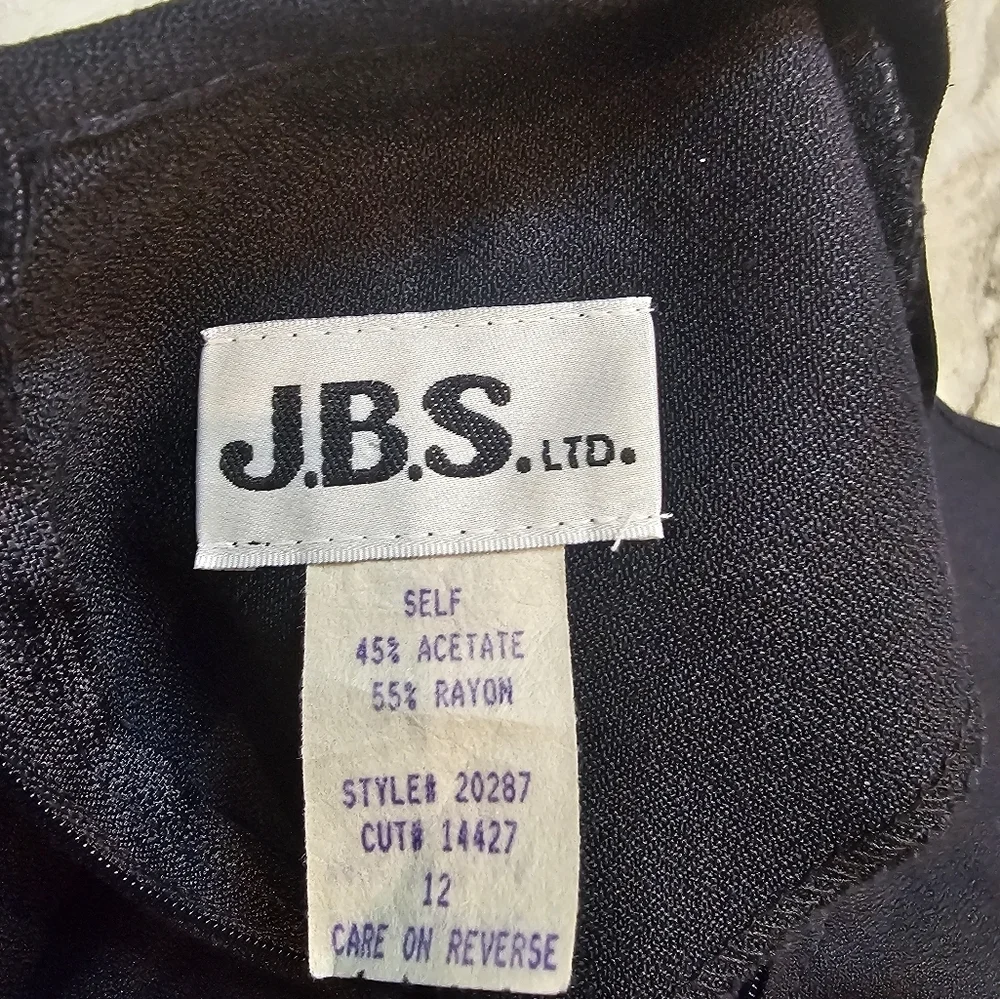 Vintage JBS Ltd Navy Maxi Dress with Embroidered Cropped Jacket Size 12